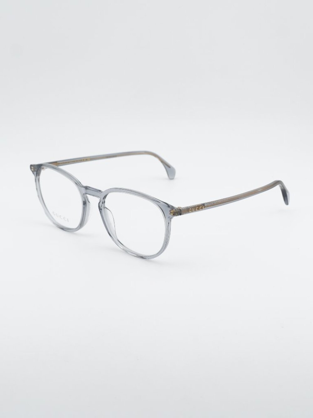 Gucci GG0551O 017 Eyeglasses Shiny Blue 55mm Square Frame